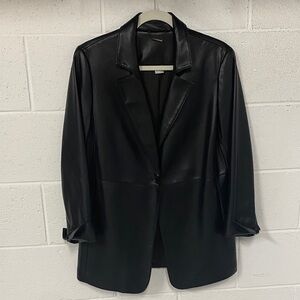 Chicos Black Faux Leather Blazer